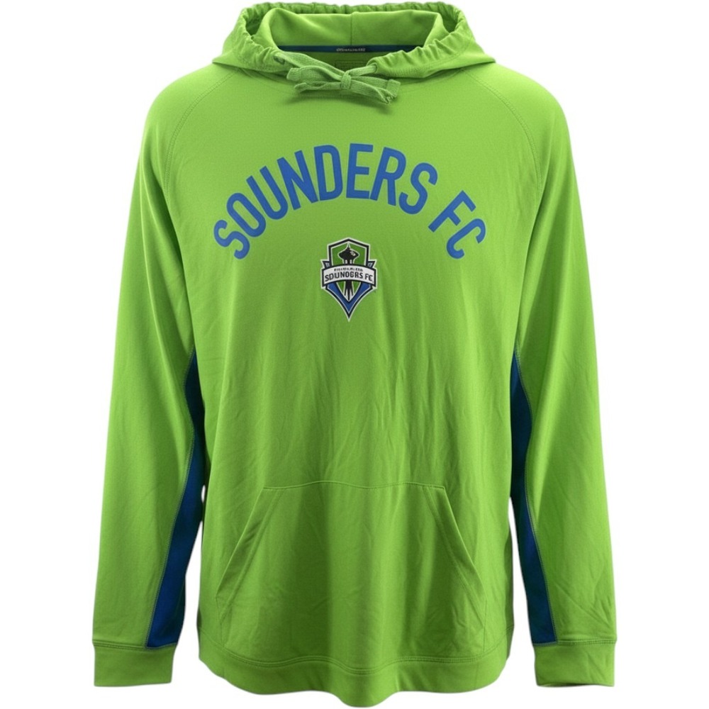 Seattle Sounders FC MLS Lime Green Shirt Hoodie Mens Large NEW